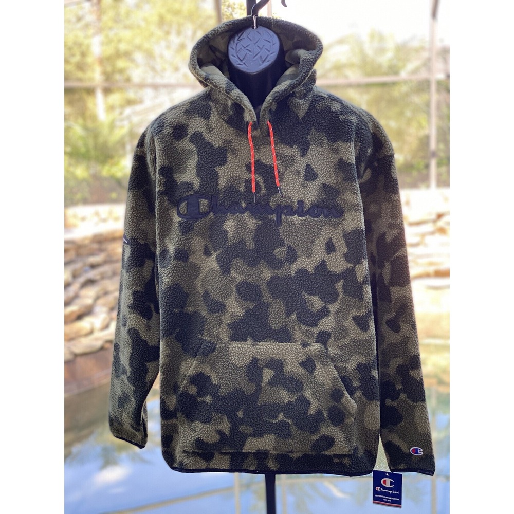 Champion Heritage Sherpa Hoodie S Camo Pullover Multicolor New with Tags